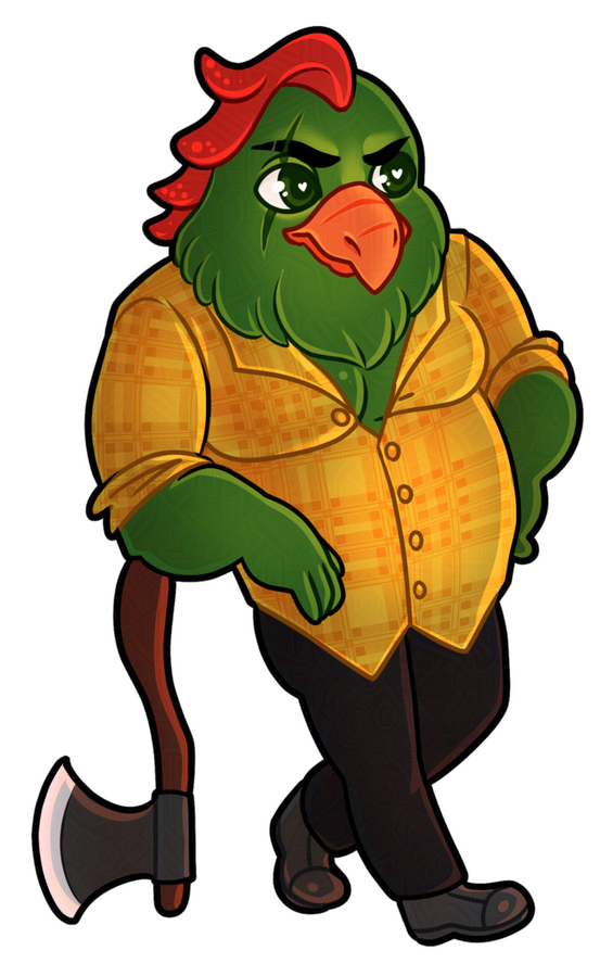 Vee Chibi for Rhea Fox a chibi chicken man lumberjack